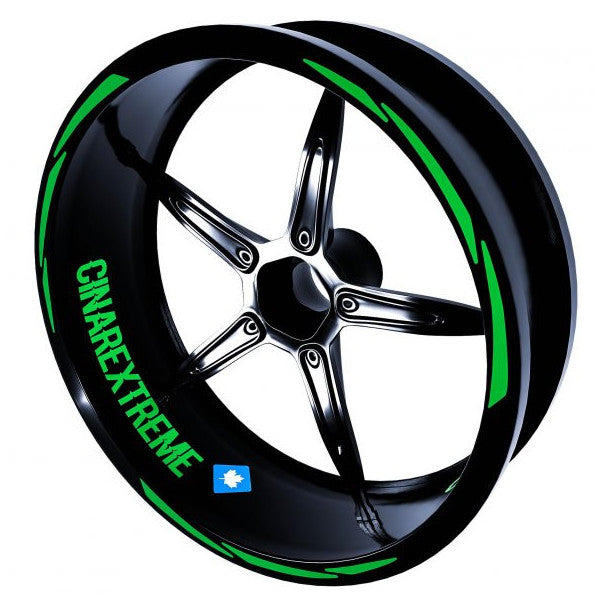 3 Piece Designed Forest Green Rim Strip Sticker Çınar Extreme