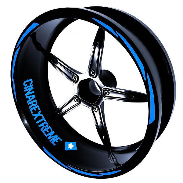 3 Piece Designed Azur Blue Rim Strip Sticker Çınar Extreme