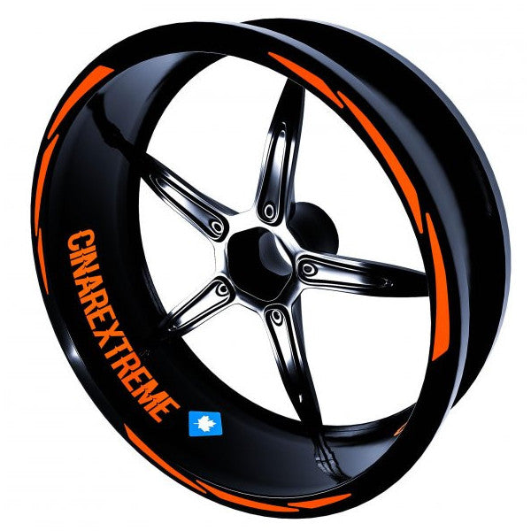 3 Piece Design Flame Orange Rim Strip Sticker Çınar Extreme