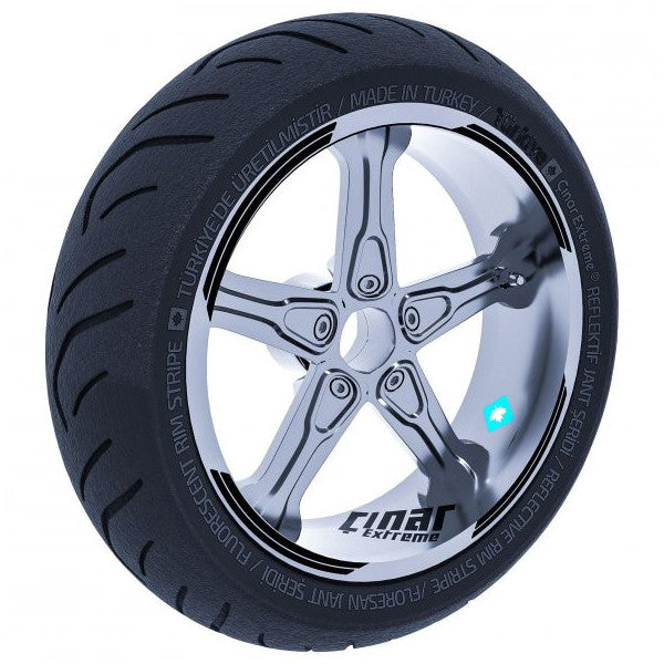 Jet Black Rim Stripe Sticker with Double Stripe Design Çınar Extreme