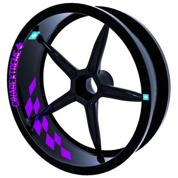 Gp Flag Checkered Eggplant Purple Inner Rim Strip Sticker Sycamore Extreme