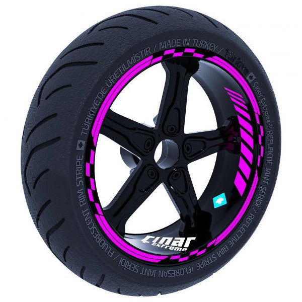 Rose Pink Moto GP Inner Outer Rim Strip Team Sticker Çınar Extreme