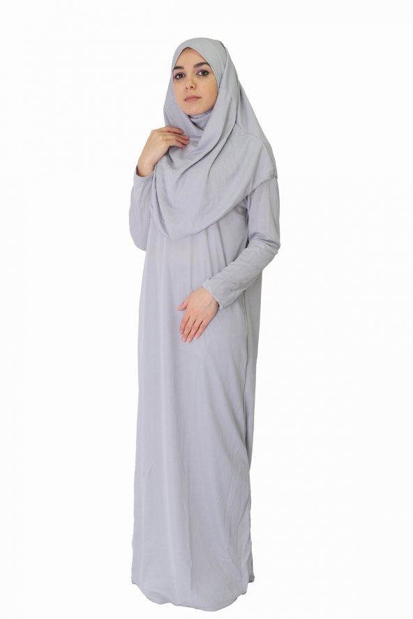 Light Gray Non-Zipper Prayer Dress