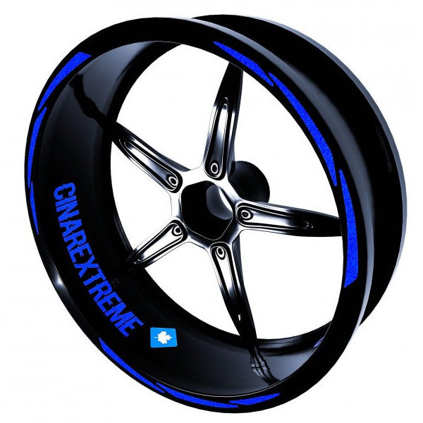 3 Piece Design Reflective Blue Rim Strip Sticker Çınar Extreme