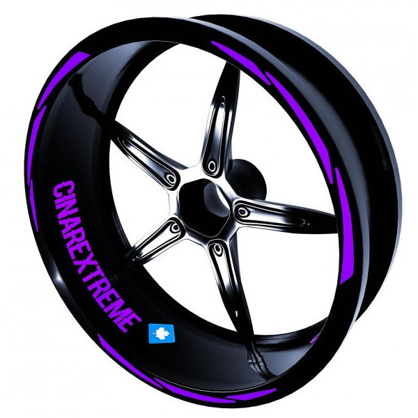 3 Piece Design Eggplant Purple Rim Strip Sticker Çınar Extreme