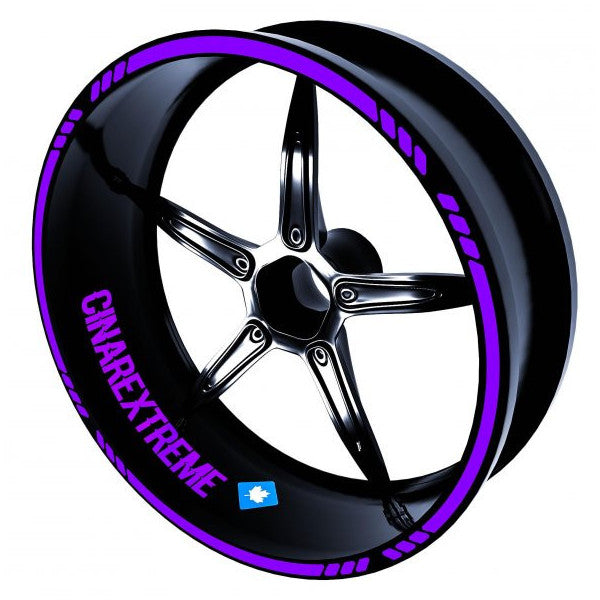 4-Piece Cut-Out Design Eggplant Purple Rim Strip Sticker Çınar Extreme