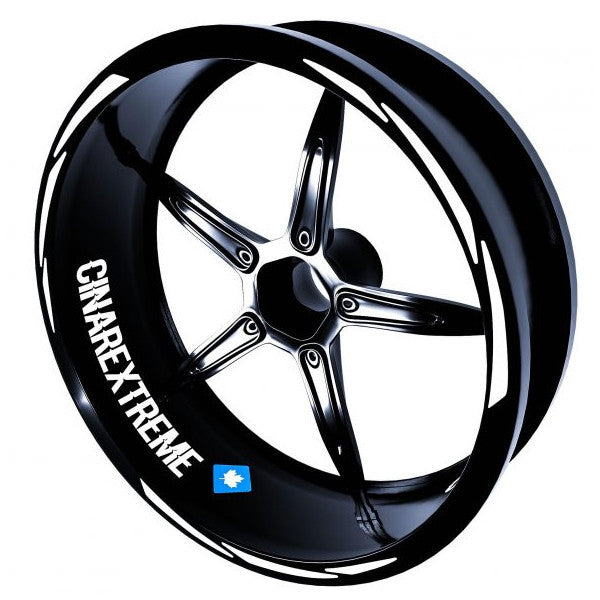 3 Piece Designed Milk White Rim Strip Sticker Çınar Extreme