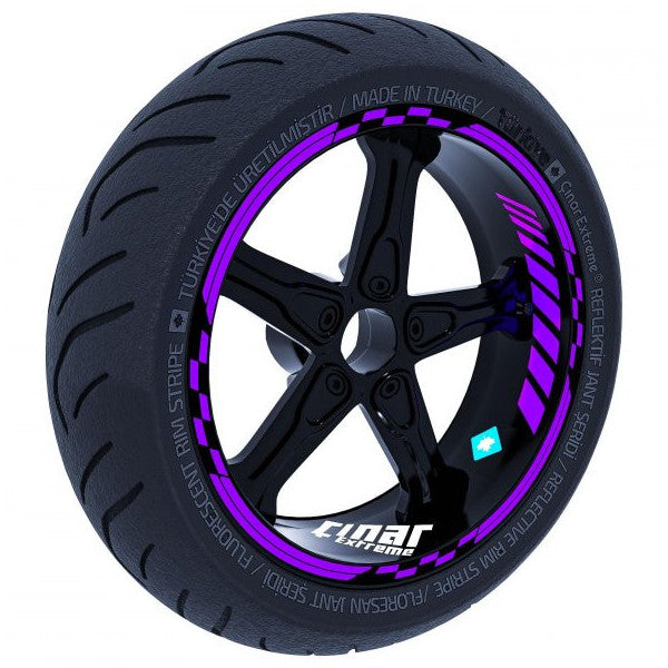 Eggplant Purple Moto GP Inner Outer Rim Stripe Team Sticker Çınar Extreme