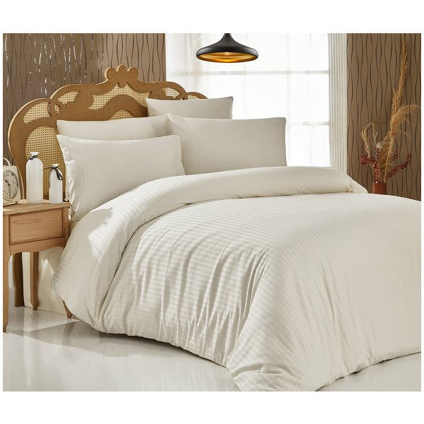 Komfort Home Double Lined Cotton Satin Duvet Cover Set (Cream)