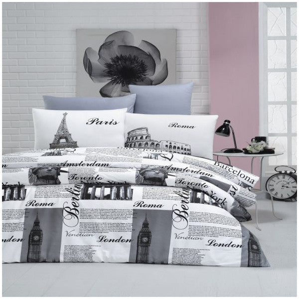 Komfort Home Single Ranforce Duvet Cover Set (City)