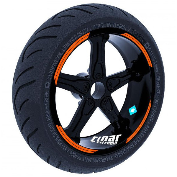 Flame Orange Rim Stripe Sticker with Double Stripe Design Çınar Extreme