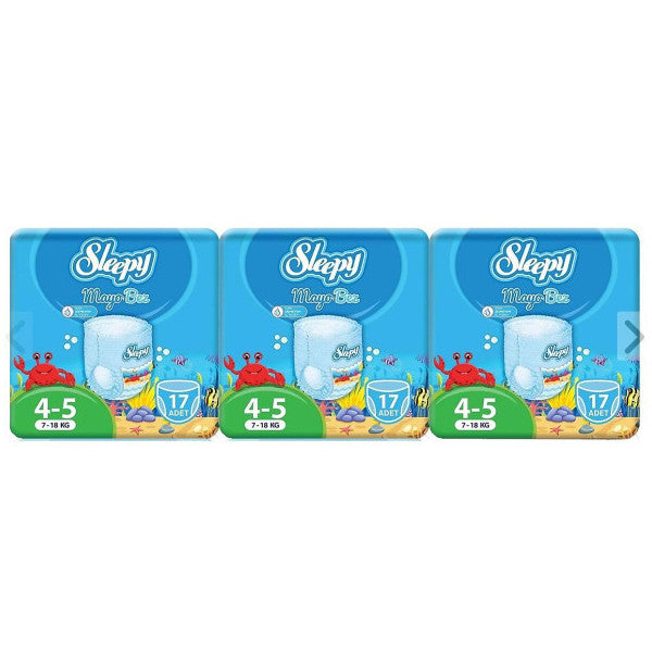 Sleepy 4-5 Beden 7-18 Kg Junior 17'li 3 Paket Mayo Bez