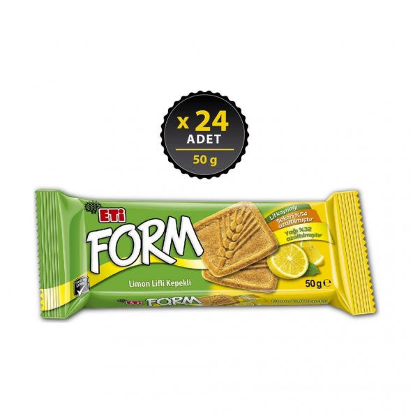 Eti Form Lemon Fiber Whole Wheat Biscuits 50 Gx 24 Pieces