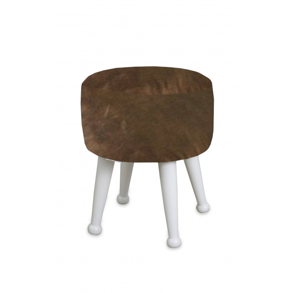 Miskin Lacquer Brown Pouffe Foot End Seat Pouffe Makeup Chair Pouffe Bench Footrest Wooden Leg Pouffe