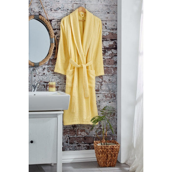 Komfort Home Cotton Bathrobe - Size M - Yellow
