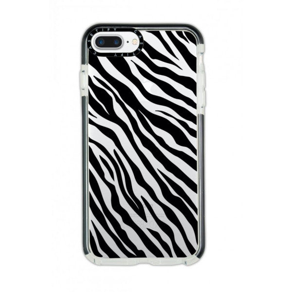 İphone 7 Plus Casetify Zebra Pattern Anti Shock Premium Silicone Phone Case With Black Edge Detail