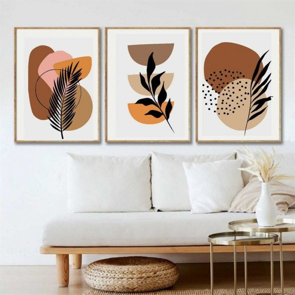 Natural Set Of 3 Painting By Numbers Set 30X40Cm (Strung On Canvas)