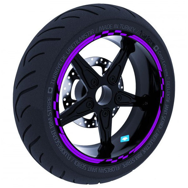 Moto GP Racing Flag Eggplant Purple Rim Stripe Sticker Çınar Extreme