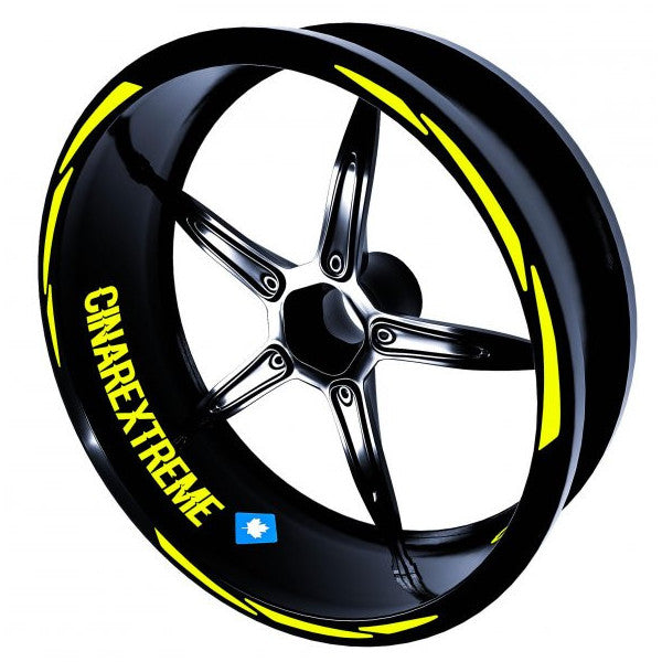 3 Piece Design Fluorescent Yellow Rim Strip Sticker Çınar Extreme