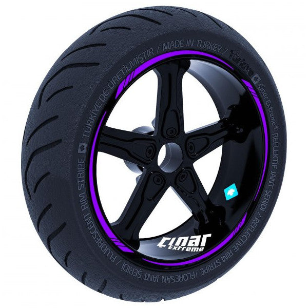 Eggplant Purple 4 Piece Sharp Rim Strip Sticker Çınar Extreme