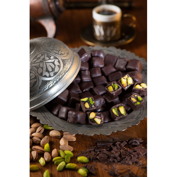 شوكولاتة داكنة مغطاة بالفستق التركي البهجة 250 غرام