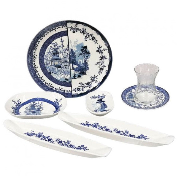Penguen Blue Mansion 30 Piece Porcelain Breakfast Set Png-5000-2