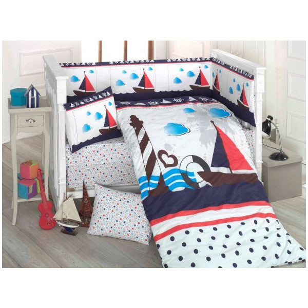 Komfort Home Baby Sleeping Set 8 Pieces Ranforce 100% Cotton /rudder