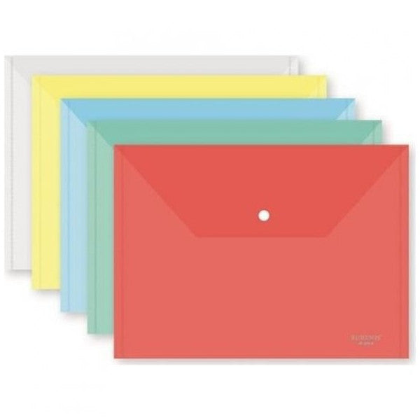 Snap Snap Envelope File A4 Transparent Color File - 5 Pcs