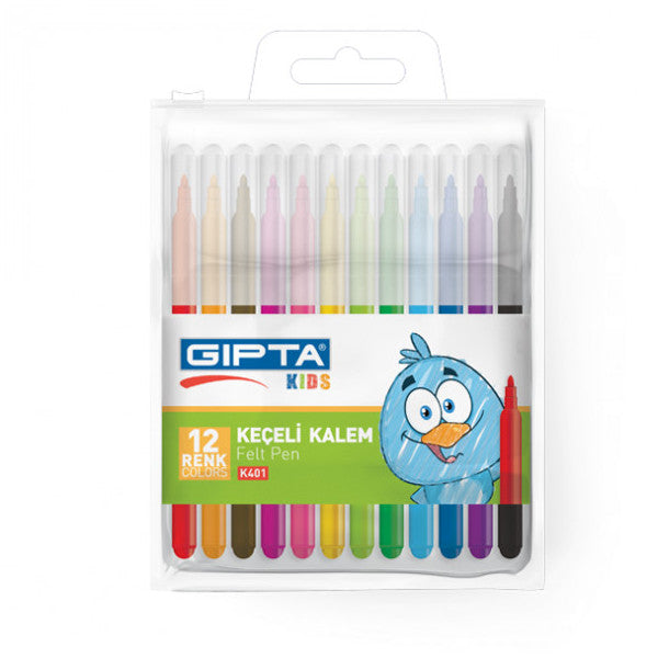 Gıpta Felt Tip Crayons 24 Colors with PVC Bag K4020