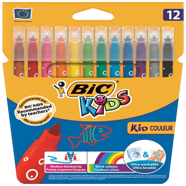 Bic Felt Crayons Kids Couleur Washable 12 Colors 920293