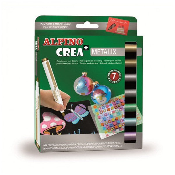 Alpino Felt Paint Pen Metalix 7 Pack Metallic Colors Ar000134