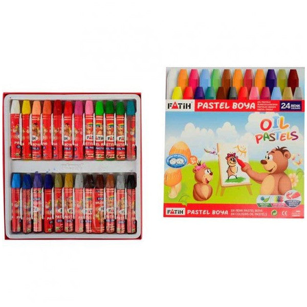 Fatih Pastel Paint Cardboard Box Cornered 24 Color 50340