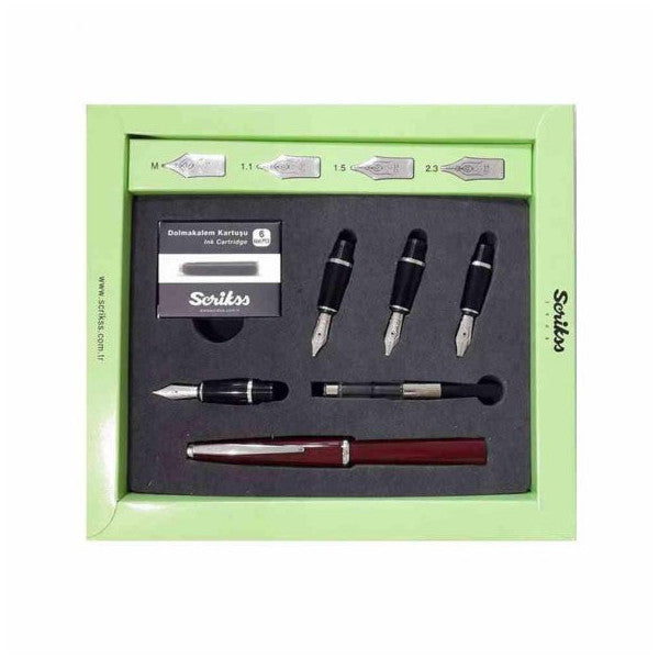 Scrikss Calligraphy Set Claret Red 33