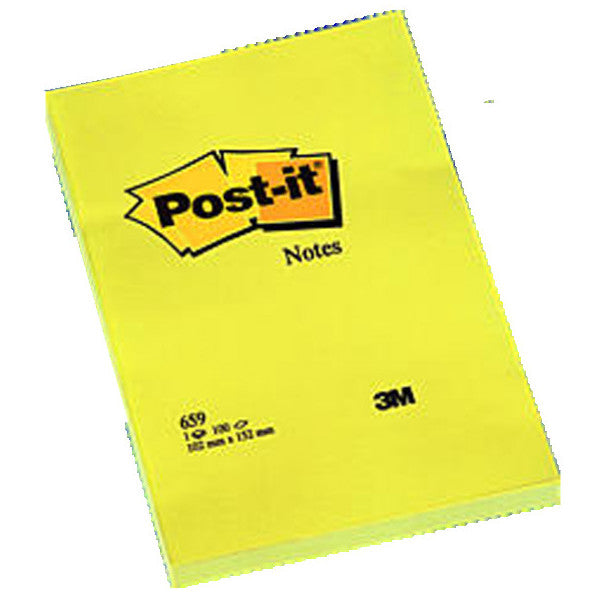 Post-it Sticky Note Paper Large Size Unlined 100 YP 102x152 Yellow 659