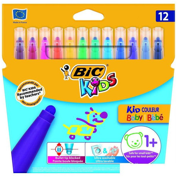 Bic Felt Crayons Kid Couleur Baby 12 Colors 902080