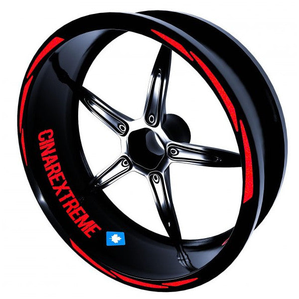 3 Piece Design Reflective Red Rim Strip Sticker Çınar Extreme