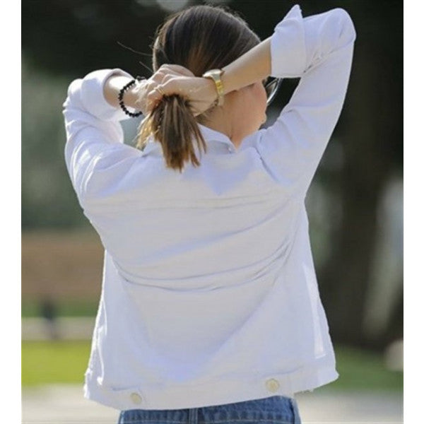 Women's White Denim Jacket