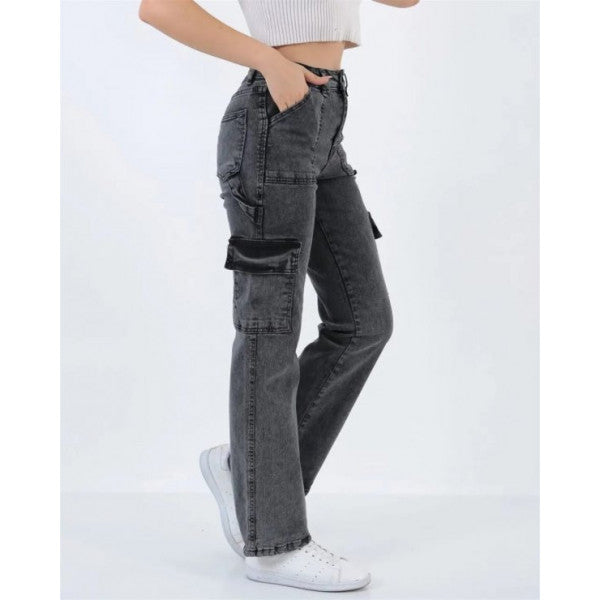 Wide Leg Jeans With Cargo Pockets 44334