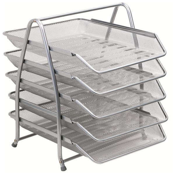 Rubenis Document Shelf Metal Perforated Fixed 5 Pıeces Silver 9185