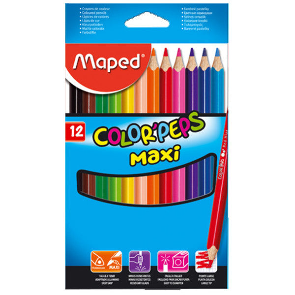 Maped Dry Paint Maxi Carton Box Jumbo Triangle 12 Colors