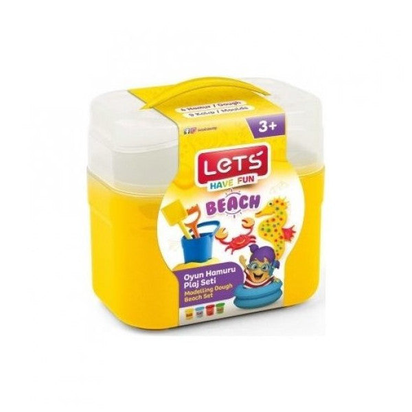 Lets Play Dough Beach Set 4X75 gr 12 Pieces