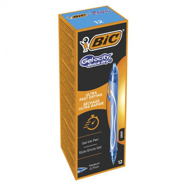 Bic Press Gel Pen Gelocity Fast Drying 12 Li Turquoise