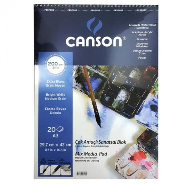 Canson Fınface Picture Blocks 200 Gr A3 20 Yp Top Spriraali