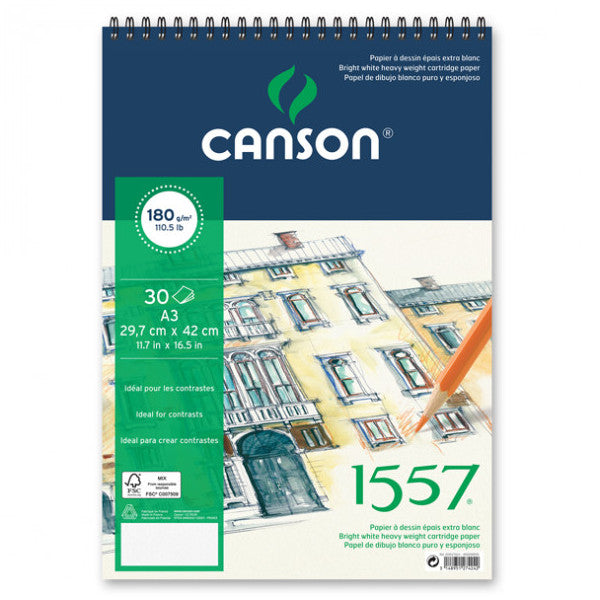 Canson 1557 Painting And Drawing Block 180 Gr A4 20 Yp With Top Spiral