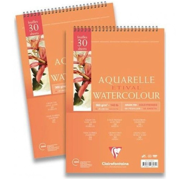 Clairefontaine Technical Drawing Paper Watercolor Etival Textured Cold Press Top Spiral 30 Yp A3 300 Gr Ek 96572