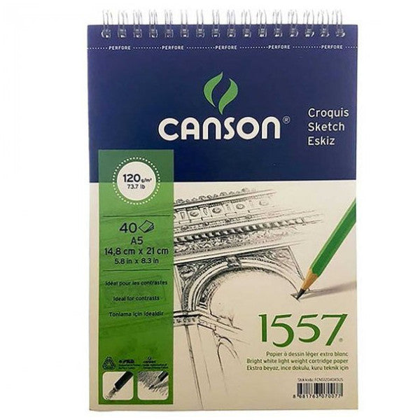 Canson Technical Drawing Notebook Block Top Spiral 40 sheet A5 120 gr