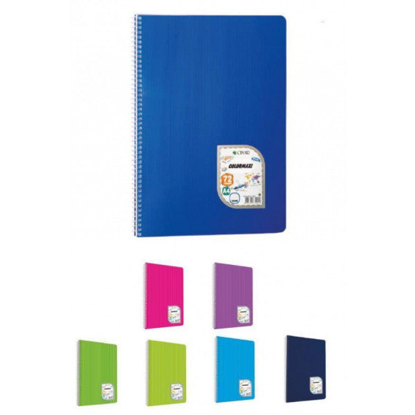 Çınar Colormaxi Spiral Notebook Plastic Cover Lined 120 Yp A4 120/1 73007