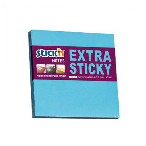 Hopax Stickn Sticky Note Paper Extra 90 pages 76X76 Neon Blue
