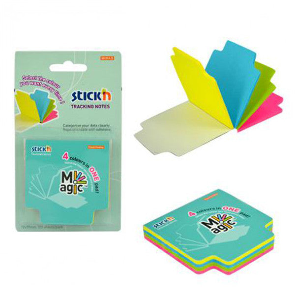 Hopax Sticky Note Paper Magic 100 YP 70x70 4 Neon Colors 21560