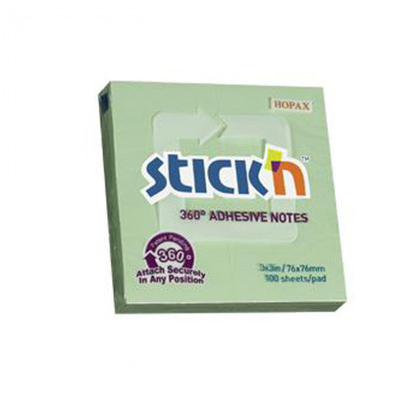 Hopax Stickn Sticky Note Paper 100 pages 76X76 Green